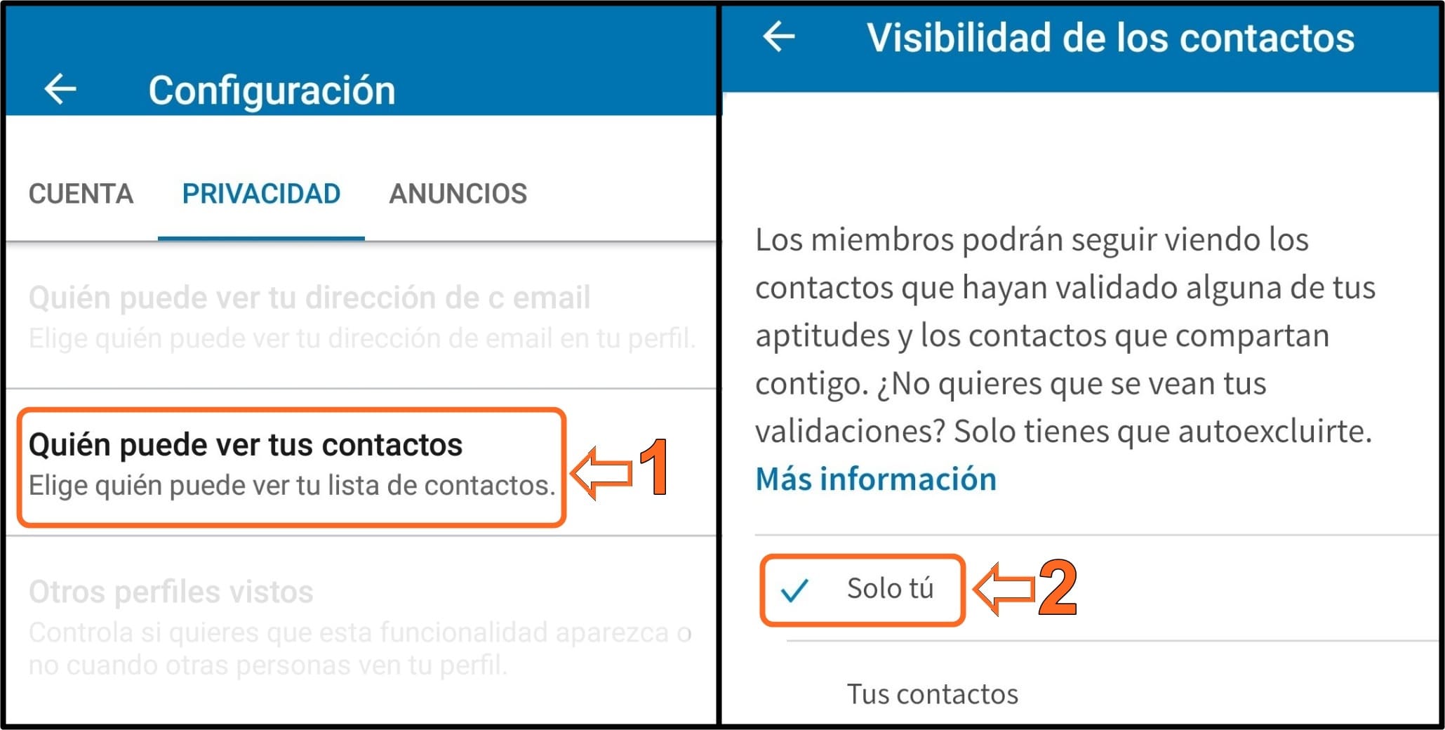 Configura tu privacidad en LinkedIn 6 5