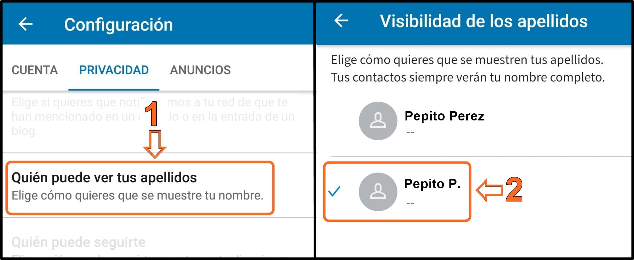 Configura tu privacidad en LinkedIn 7 6