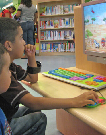 Children using the computer