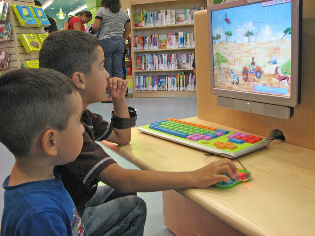 Children using the computer